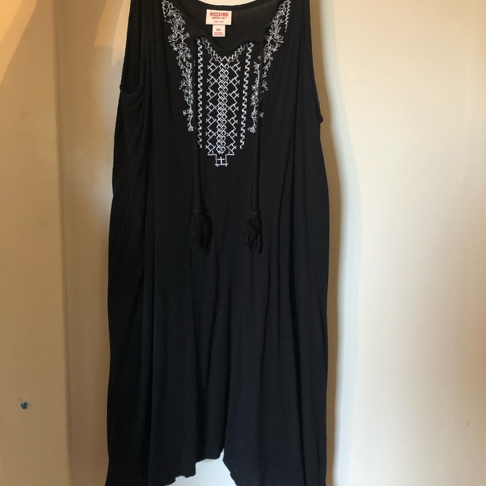 Black, flowy, spaghetti strap dress